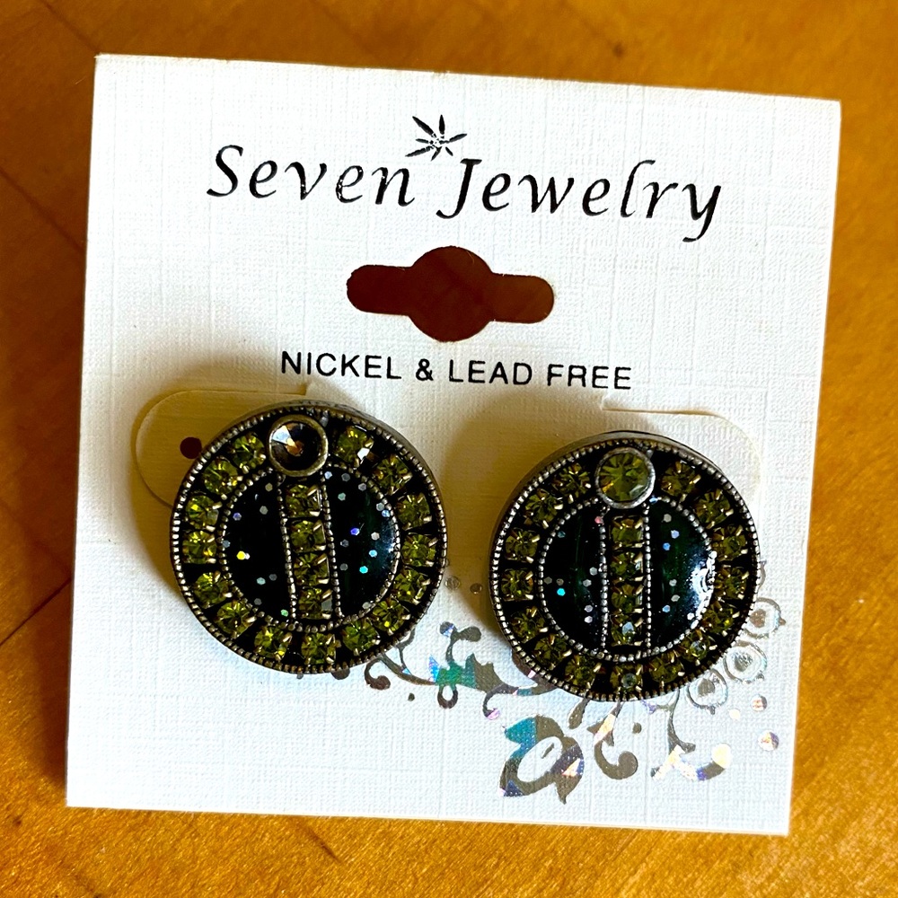 Vintage Rhinestone Earrings, Stud Backing